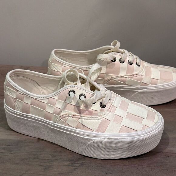 Vans - Stackform Woven Check Lace Up Platform Sneakers - Picture 2 of 6